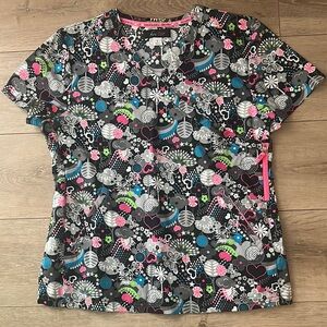 Koi Lite Print Scrub Top